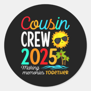 Cousin Crew 2025 Summer Vacation Beach Family Trip Classic Round Sticker