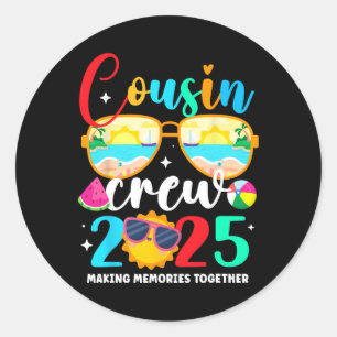 Cousin Crew 2025 Summer Vacation Beach Family Trip Classic Round Sticker