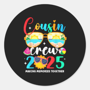 Cousin Crew 2025 Summer Vacation Beach Family Trip Classic Round Sticker