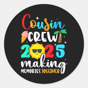 Cousin Crew 2025 Summer Vacation Beach Family Trip Classic Round Sticker