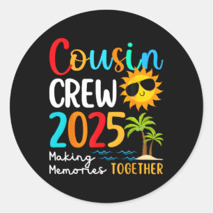 Cousin Crew 2025 Summer Vacation Beach Family Trip Classic Round Sticker