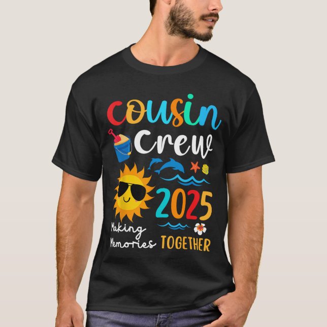 Cousin crew 2025 Summer Vacation Beach Family Trip T-Shirt (Front)