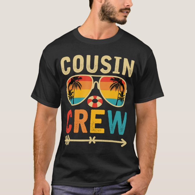 Cousin crew 2025 Summer Vacation Beach Family Trip T-Shirt (Front)