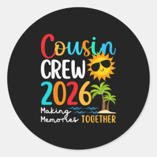 Cousin Crew 2026 Summer Vacation Beach Family Trip Classic Round Sticker