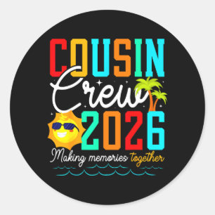 Cousin Crew 2026 Summer Vacation Beach Family Trip Classic Round Sticker