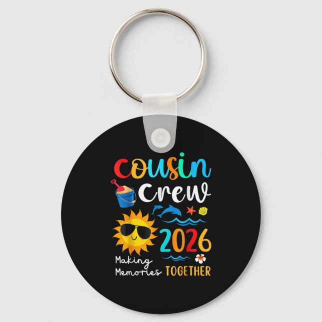 Cousin Crew 2026 Summer Vacation Beach Family Trip Key Ring (Front)
