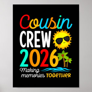 Cousin Crew 2026 Summer Vacation Beach Family Trip Poster