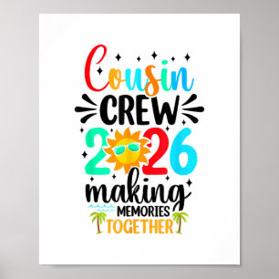 Cousin Crew 2026 Summer Vacation Beach Family Trip Poster