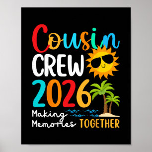 Cousin Crew 2026 Summer Vacation Beach Family Trip Poster