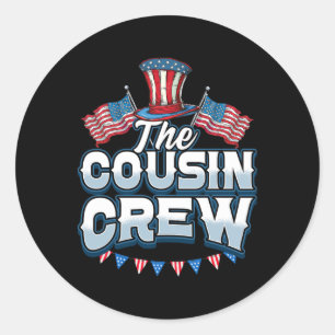 Cousin Crew 4th Of July Family Matching Group Cous Classic Round Sticker