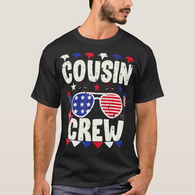 Cousin Crew 4th Of July Patriotic American Family  T-Shirt (Front)