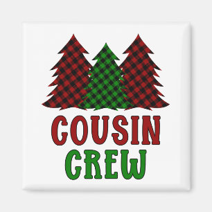 Cousin Crew Buffalo Plaid Christmas Tree Magnet