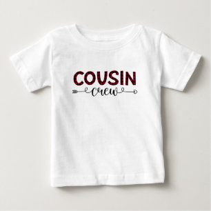 Cousin Crew Buffalo Plaid Pattern Christmas Baby T-Shirt