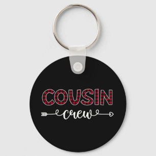Cousin Crew Buffalo Plaid Pattern Family Christmas Key Ring