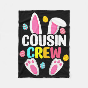 Cousin Crew Bunny Family Matching Easter Boys Girl Fleece Blanket