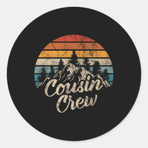 Cousin Crew Camping Outdoor Sunset Summer Camp Classic Round Sticker