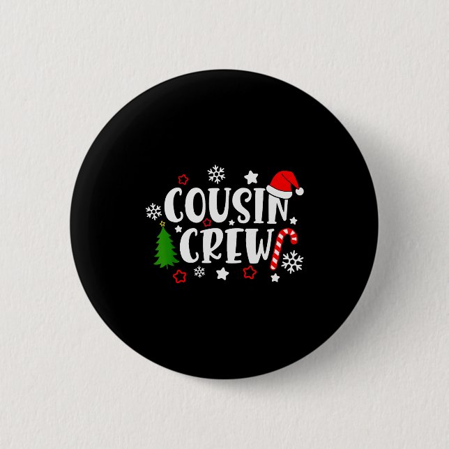 Cousin Crew Candy Cane Snowflake Pajamas Holiday C 6 Cm Round Badge (Front)