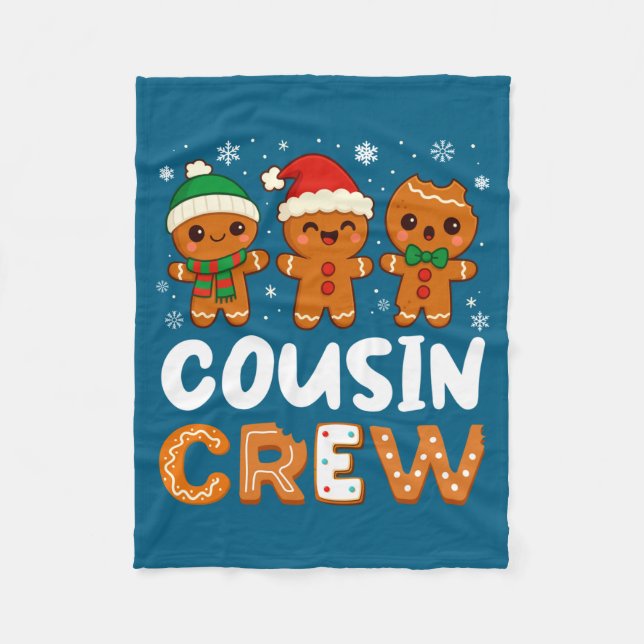 Cousin Crew Christmas 2025 Cookie Kids Boy Girl Fa Fleece Blanket (Front)