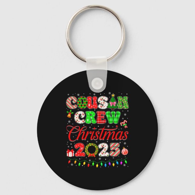 Cousin Crew Christmas 2025 Pjs Pajamas Xmas Family Key Ring (Front)
