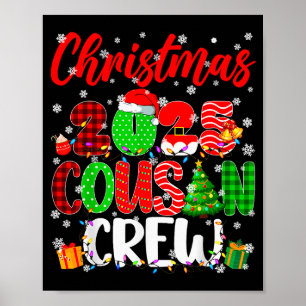 Cousin Crew Christmas 2025 Pjs Pajamas Xmas Family Poster