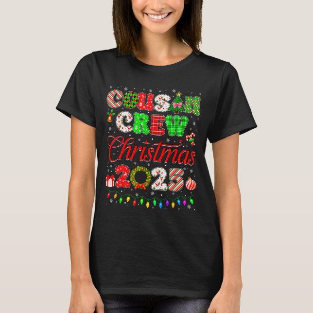 Cousin Crew Christmas 2025 Pjs Pajamas Xmas Family T-Shirt (Front)