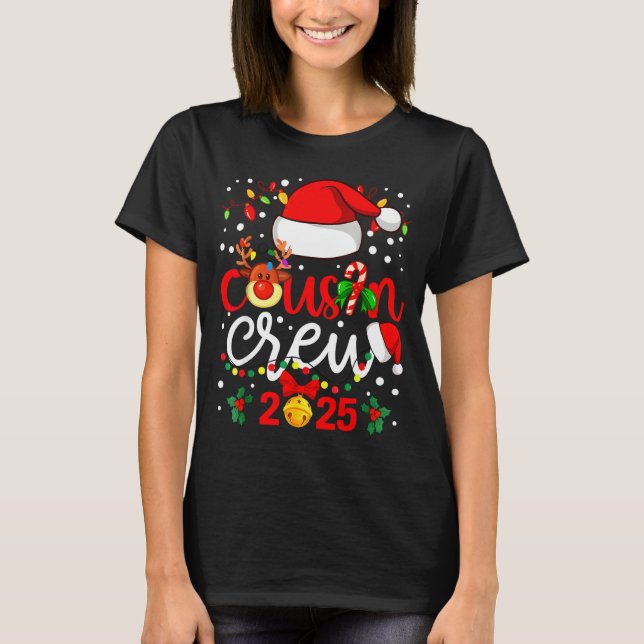 Cousin Crew Christmas 2025 Santa Kids Family Match T-Shirt (Front)
