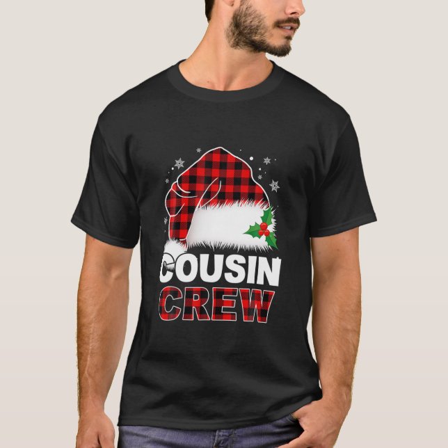 Cousin Crew Christmas Butiflo Plaid Red Xmas Funny T-Shirt (Front)