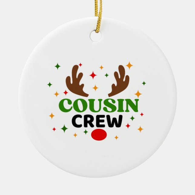 Cousin Crew Christmas Ceramic Tree Decoration (Front)