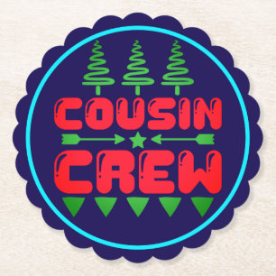 Cousin Crew Christmas Family Matching Design-86044 Paper Coaster