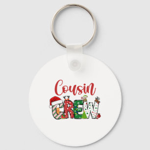 Cousin Crew Christmas Family Pajama Front And Back Key Ring