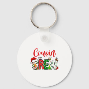 Cousin Crew Christmas Family Pajama Front And Back Key Ring