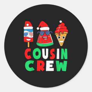 Cousin Crew Christmas In July Squad Pajamas Matchi Classic Round Sticker