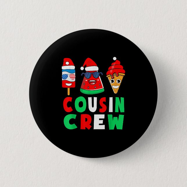 Cousin Crew Christmas In July Squad Pyjamas Matchi 6 Cm Round Badge (Front)