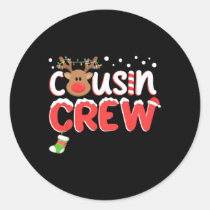 Cousin Crew Christmas Kids Cousins Christmas Match Classic Round Sticker