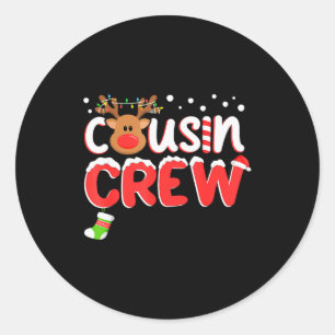 Cousin Crew Christmas Kids Cousins Christmas Match Classic Round Sticker