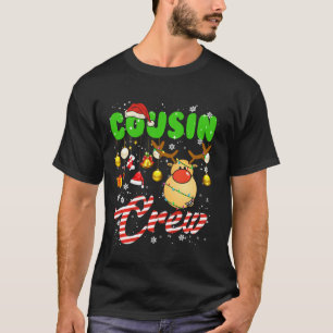 Cousin Crew Christmas Light Reindeer Santa Cousin T-Shirt