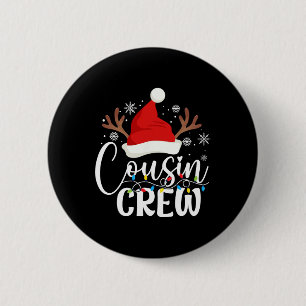 Cousin Crew Christmas Matching Xmas Lights Pajama 6 Cm Round Badge