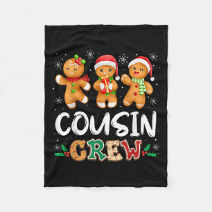 Cousin Crew Christmas Pajama Shirt Gingerbread Man Fleece Blanket