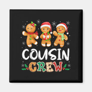 Cousin Crew Christmas Pajama Shirt Gingerbread Man Magnet