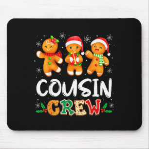 Cousin Crew Christmas Pajama Shirt Gingerbread Man Mouse Mat