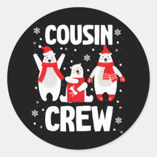 Cousin Crew Christmas Pjs - Polar Bear Family Classic Round Sticker