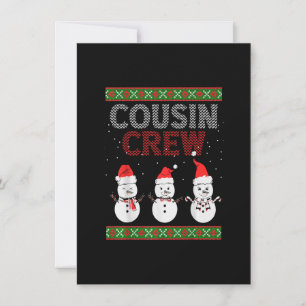 Cousin Crew Christmas Pyjamas Gnome Tree Merry Xma Invitation