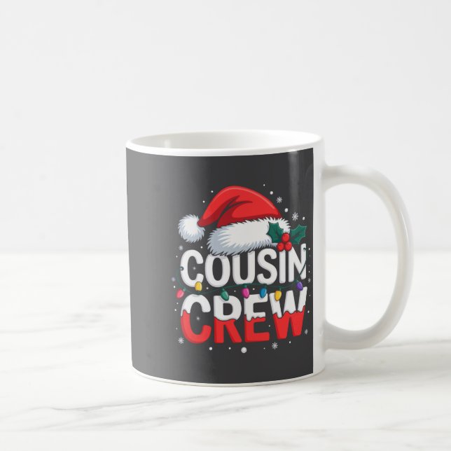 Cousin Crew Christmas Reindeer Antlers Hat Lights  Coffee Mug (Right)