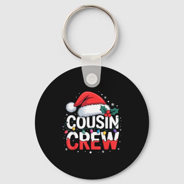 Cousin Crew Christmas Reindeer Antlers Hat Lights  Key Ring (Front)
