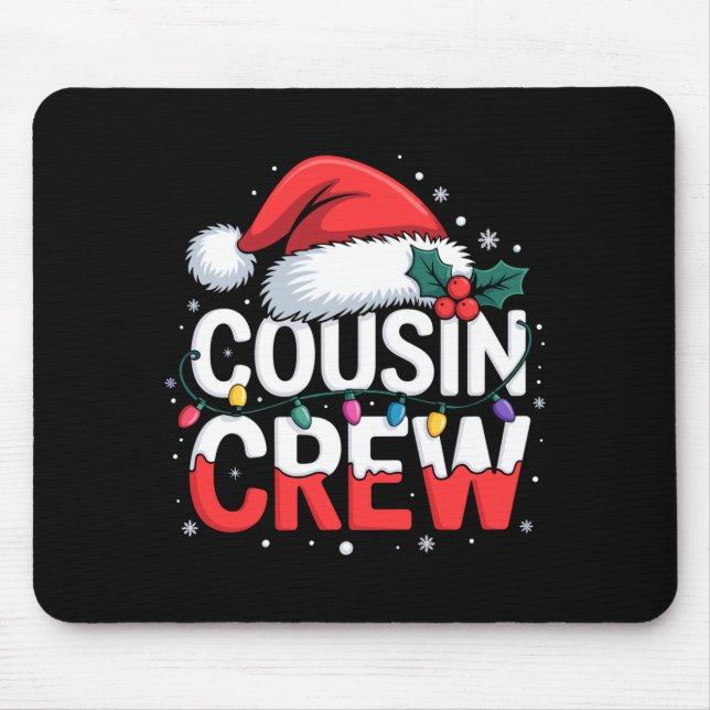 Cousin Crew Christmas Reindeer Antlers Hat Lights  Mouse Mat (Front)