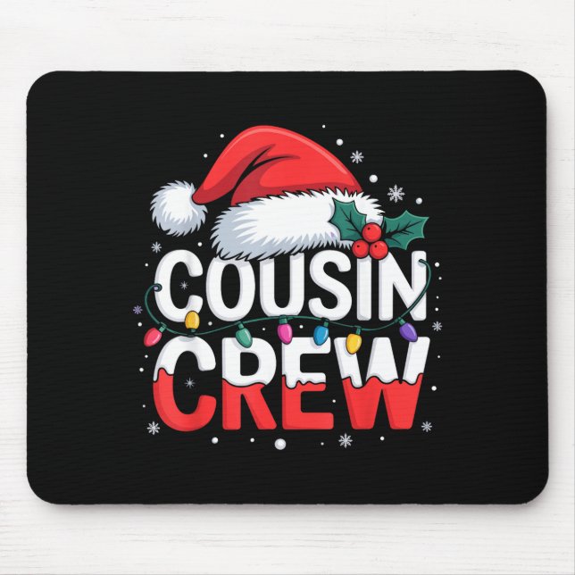 Cousin Crew Christmas Reindeer Antlers Hat Lights  Mouse Mat (Front)