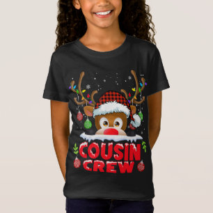 Cousin Crew Christmas Reindeer Buffalo Red Pyjamas T-Shirt