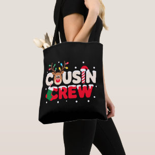 Cousin Crew Christmas Reindeer Candy Cane Stocking Tote Bag