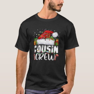 Cousin Crew Christmas Santa Hat Lights Pyjamas Fun T-Shirt