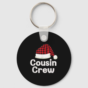 Cousin Crew Christmas Santa Hat Matching Cousins X Key Ring